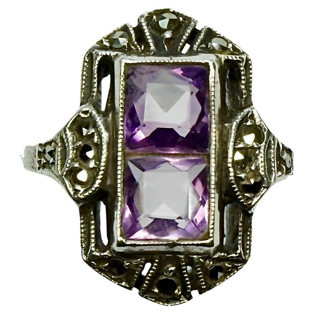 art-deco-935-silver-marcasite-and-faux-amethyst-ring-circa-1930s-1p