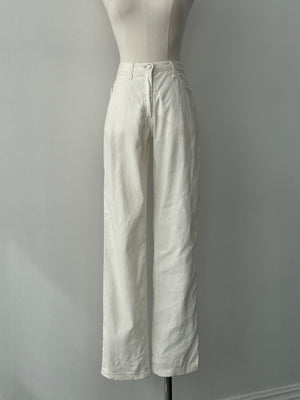 Armani Jeans 1990s Linen Slim Straight Leg Trousers - W26