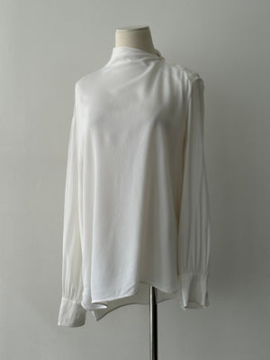 Sportmax 2000s Sheer Crepe High Neck Top - M
