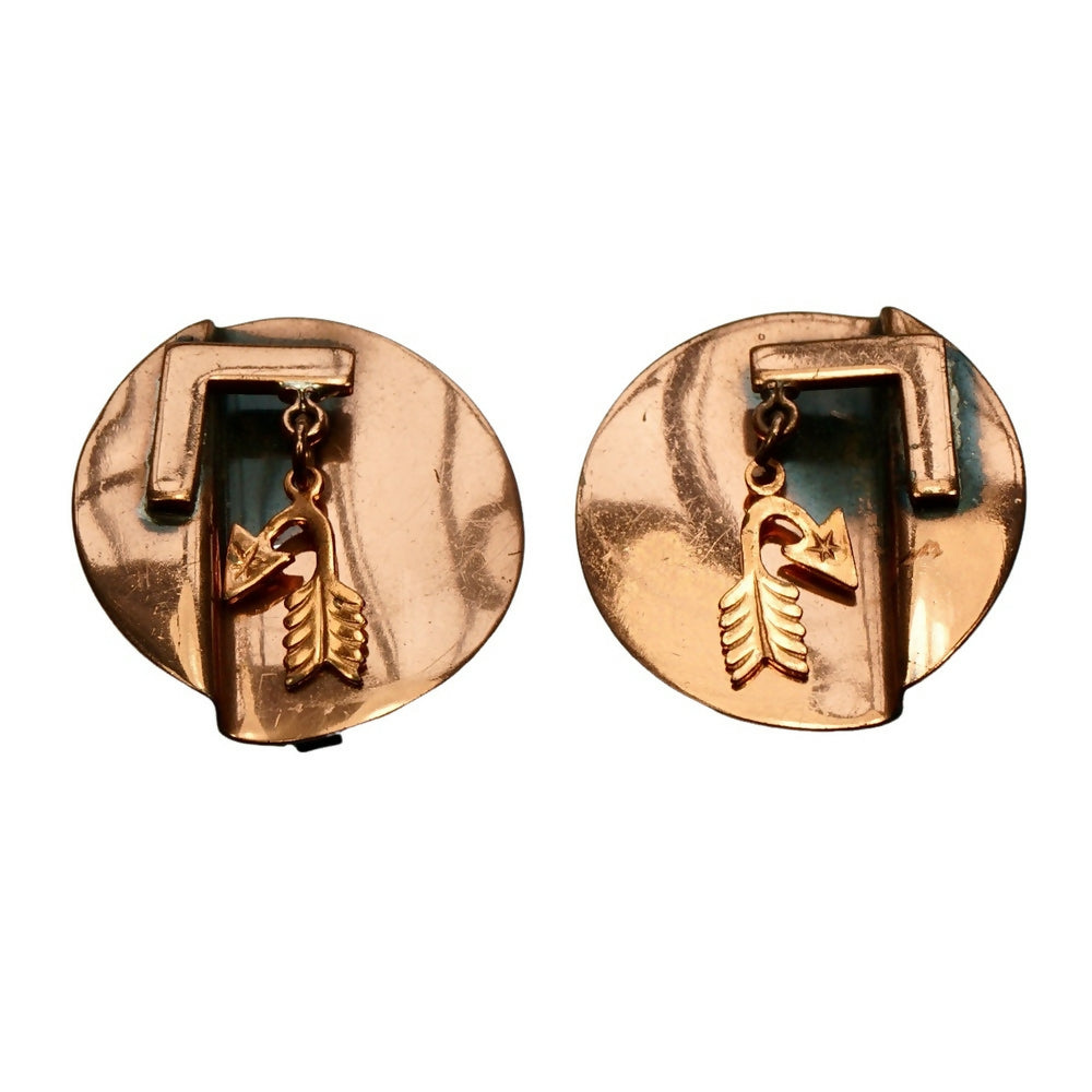 copper-polished-clip-on-earrings-with-an-arrow-design-1p