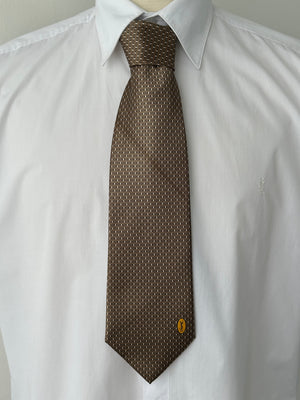Yves Saint Laurent 1990s Pure Silk Logo Print Tie