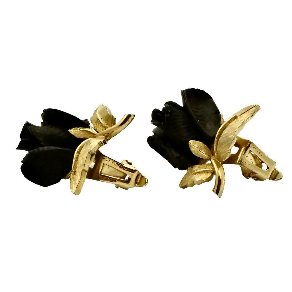 marcel-boucher-gold-plated-black-rose-clip-on-earrings-5p