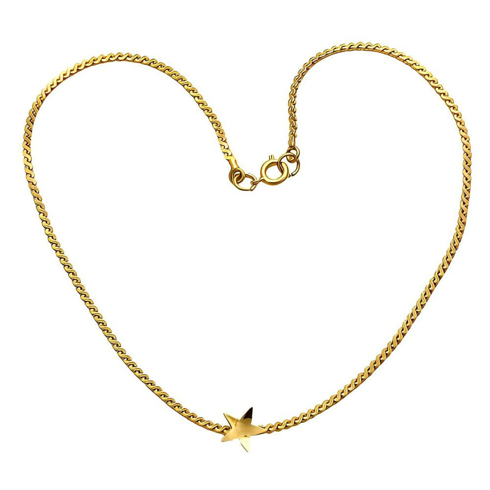 gold-plated-serpentine-chain-necklace-with-gold-star - 1z