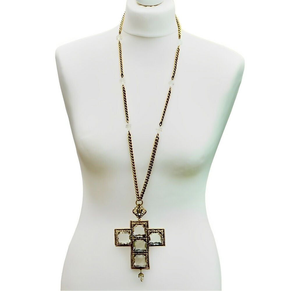joseff-of-hollywood-gold-plated-clear-crystal-cross-necklace-1930s-5p