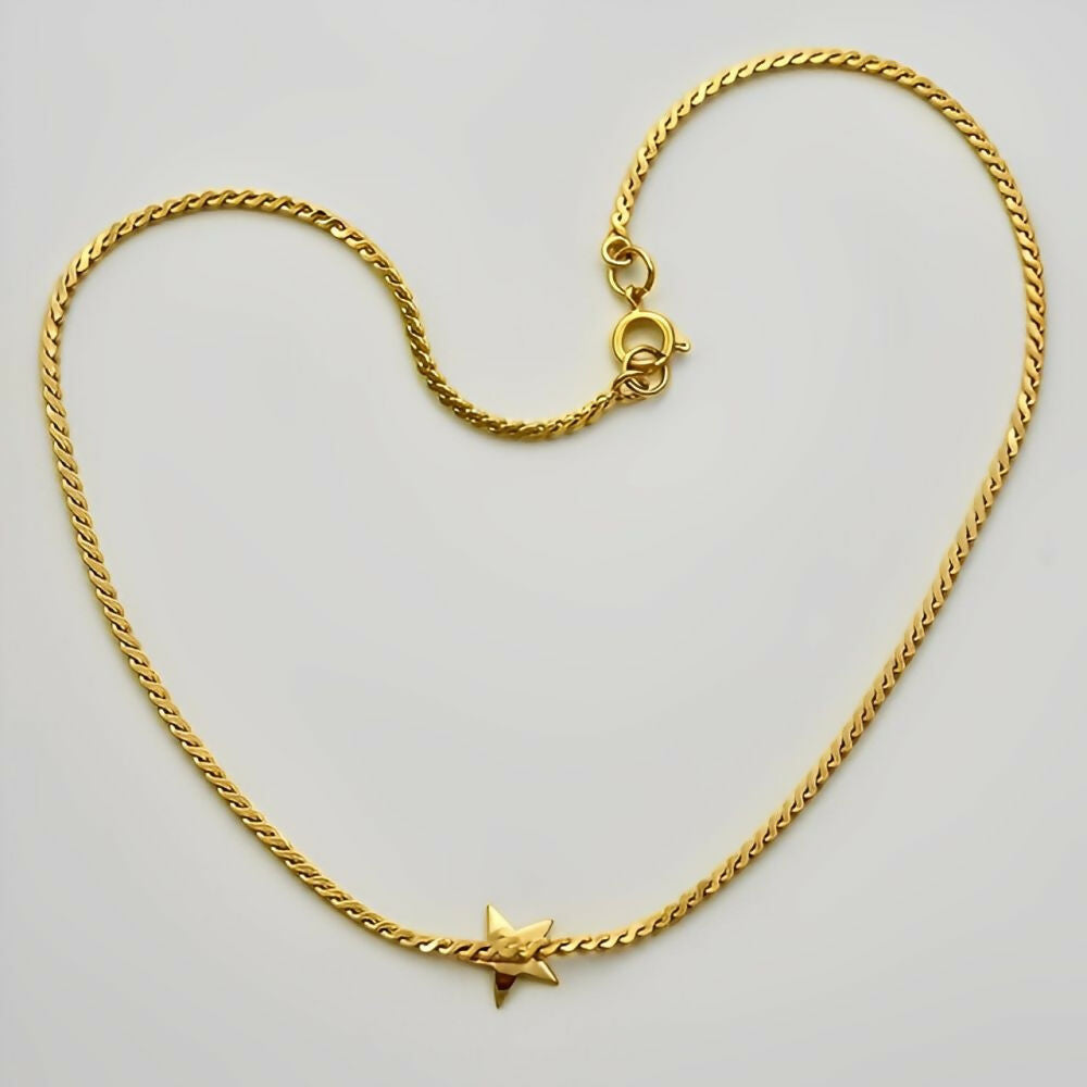 gold-plated-serpentine-chain-necklace-with-gold-star - 3z