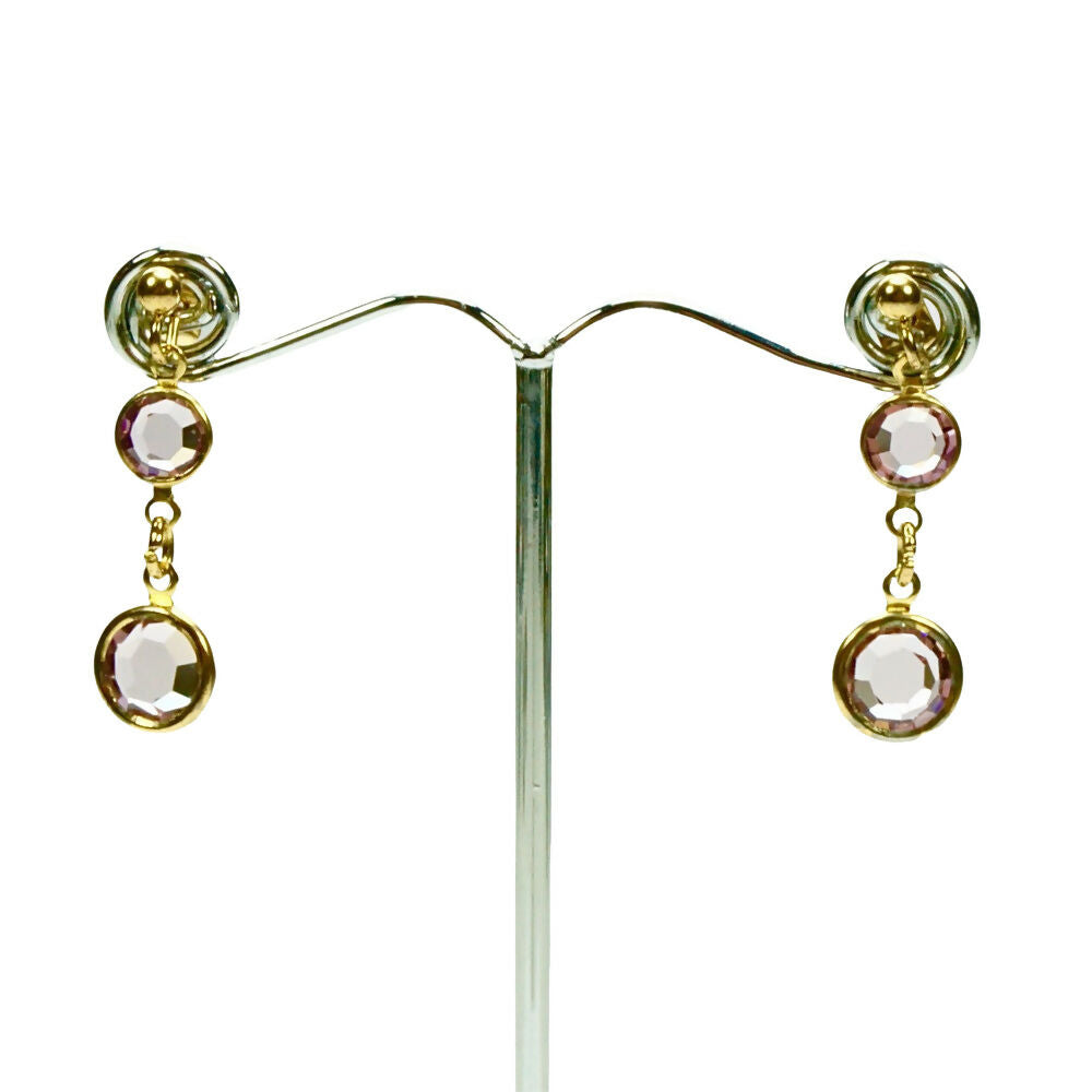 gold-plated-pierced-drop-earrings-with-round-pink-faceted-glass-crystals-2p