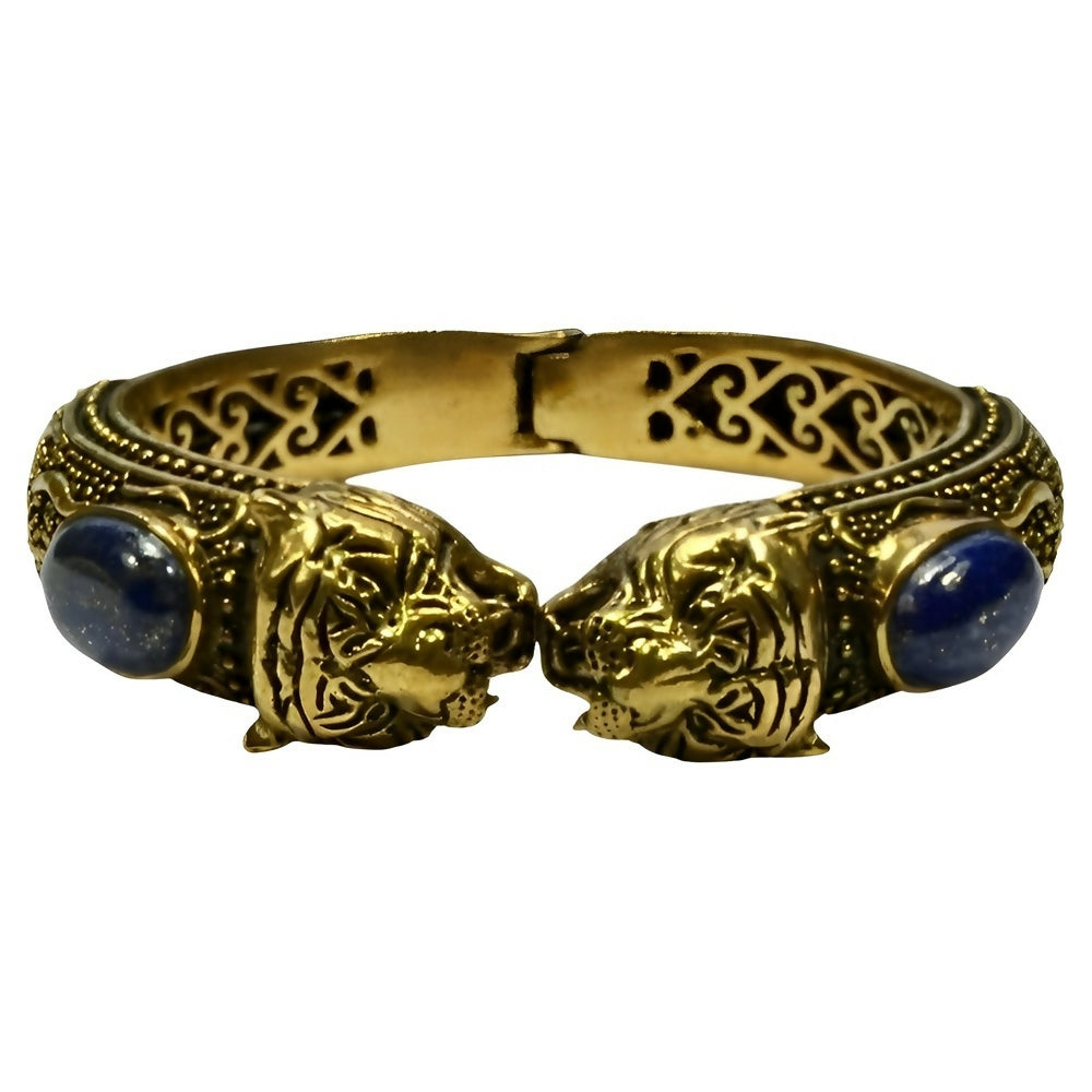 brass-and-black-enamel-ornate-tigers-heads-bangle-with-lapis-lazuli-1p