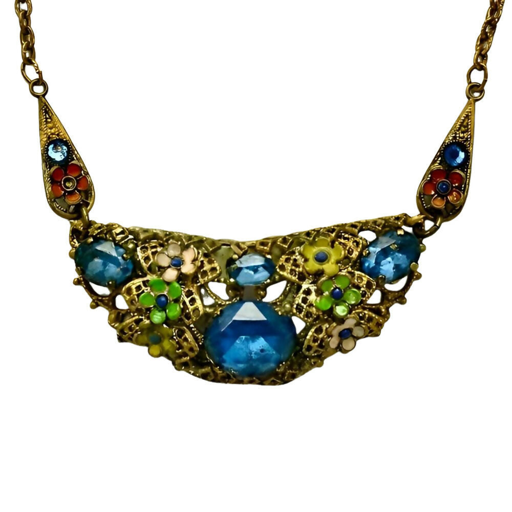 czech-gilt-metal-enamel-flower-blue-glass-necklace-circa-1930s-2z