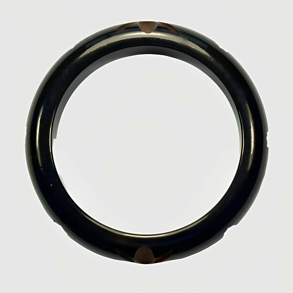 art-deco-black-and-medium-brown-carved-bakelite-bangle-4p