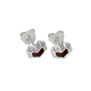 DARYL HEART STUD EARRINGS IN STERLING SILVER