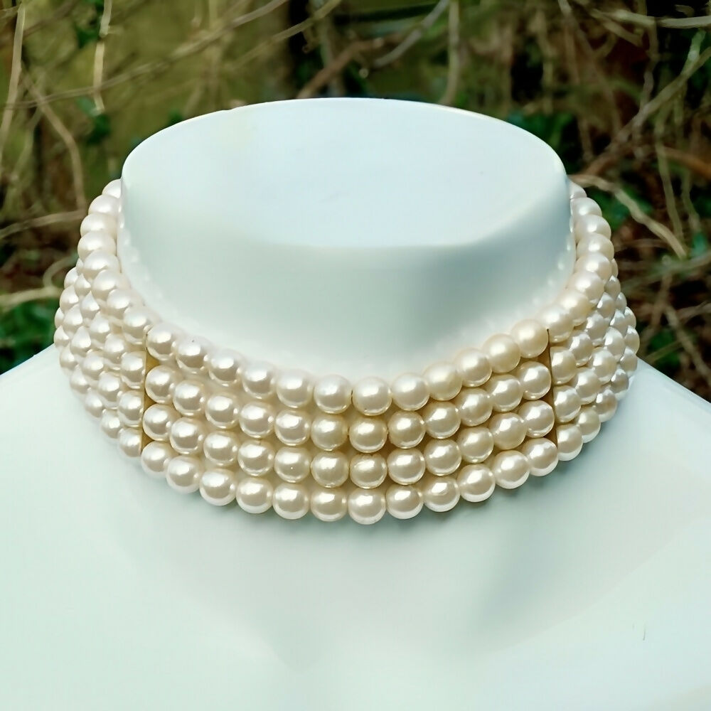 gold-plated-and-four-strand-cream-faux-pearl-choker-necklace-2p
