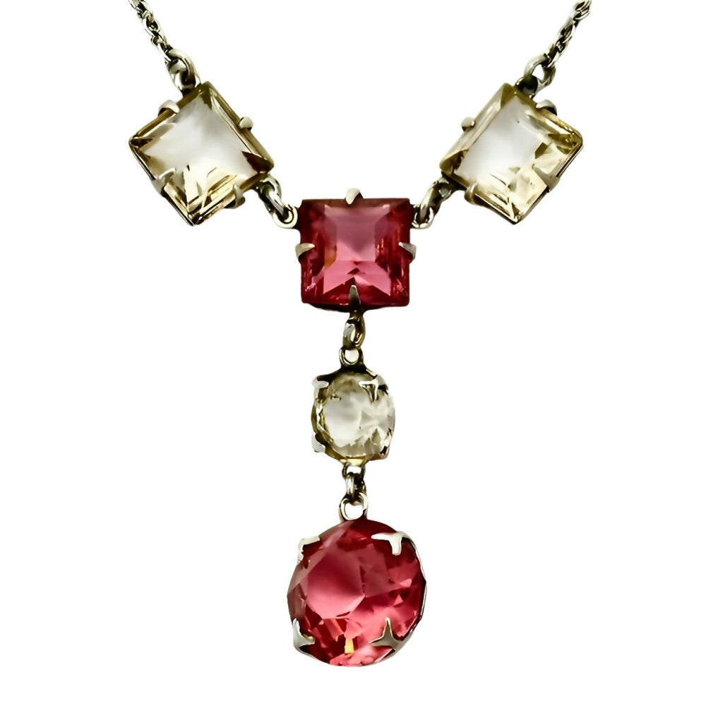 art-deco-silver-tone-drop-pendant-necklace-with-rouge-pink-clear-glass-crystals-4zb