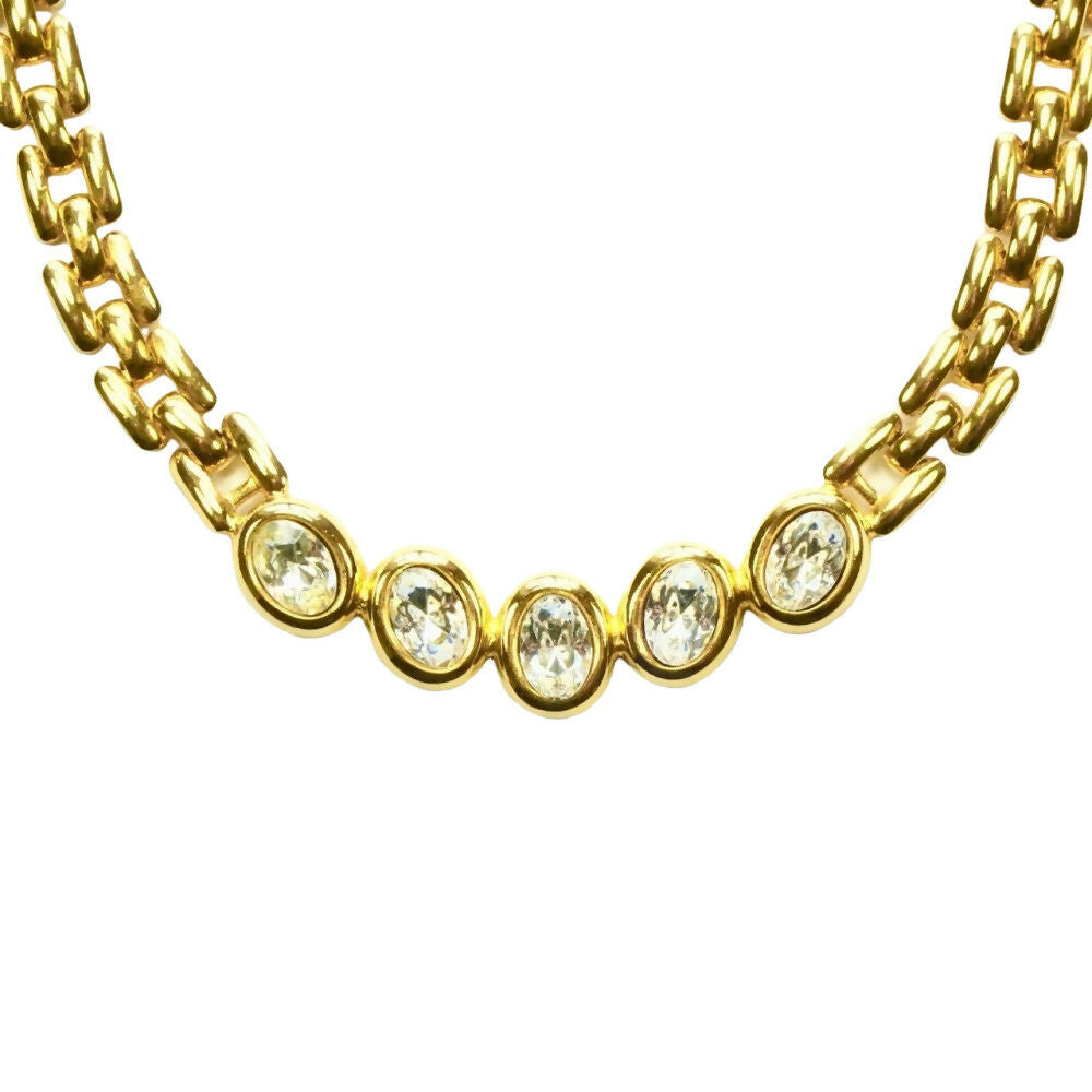 pierre-cardin-gold-plated-chain-necklace-with-five-clear-oval-crystals-pendant-4p