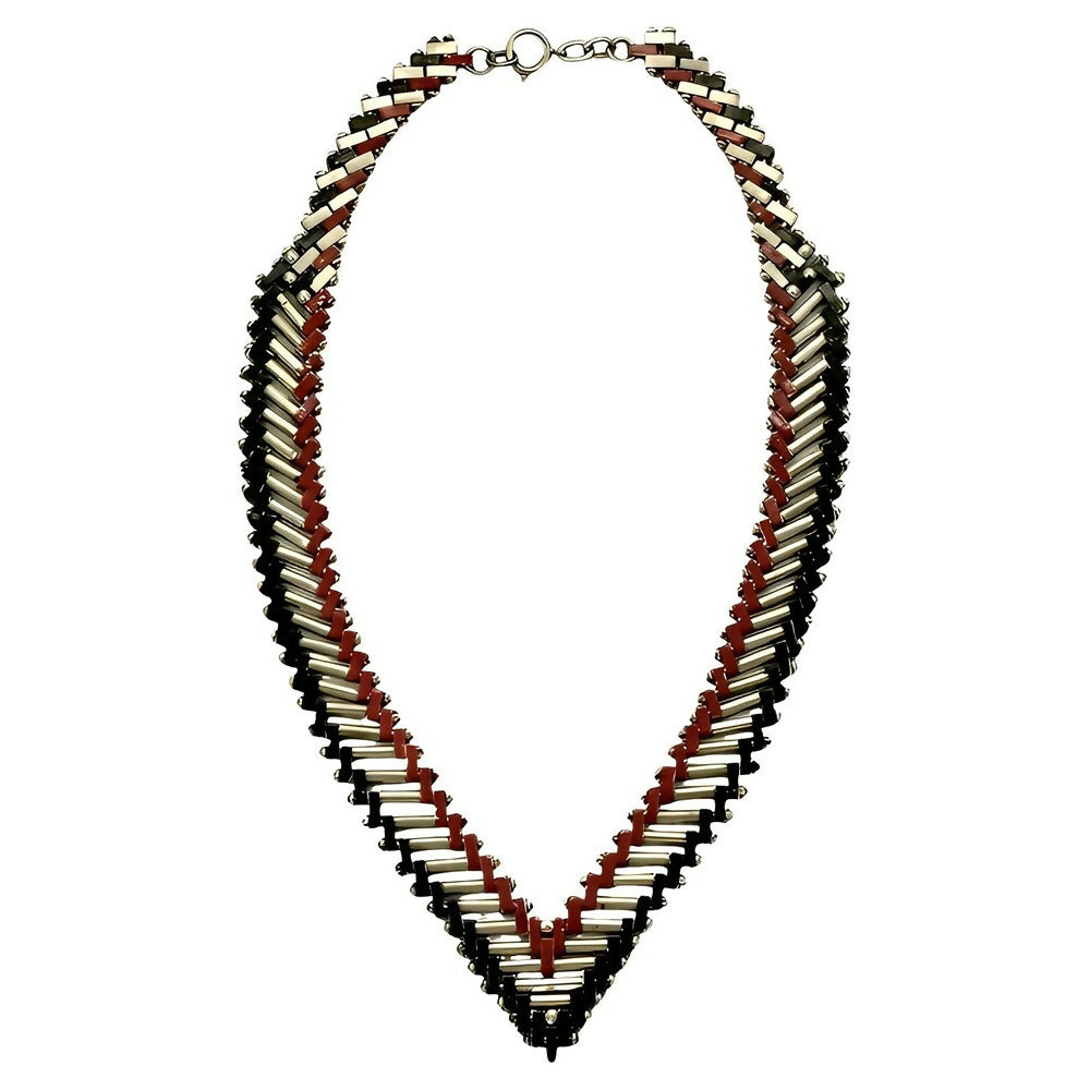 jakob-bengel-art-deco-chrome-red-and-black-enamel-necklace-circa-1930s-1p