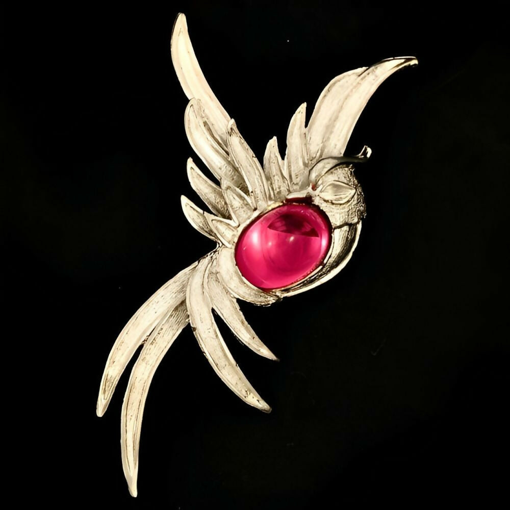 Silver-Plated-Bird-Brooch-with-a-Pink-Glass-Cabachon-circa-1980s-5zp