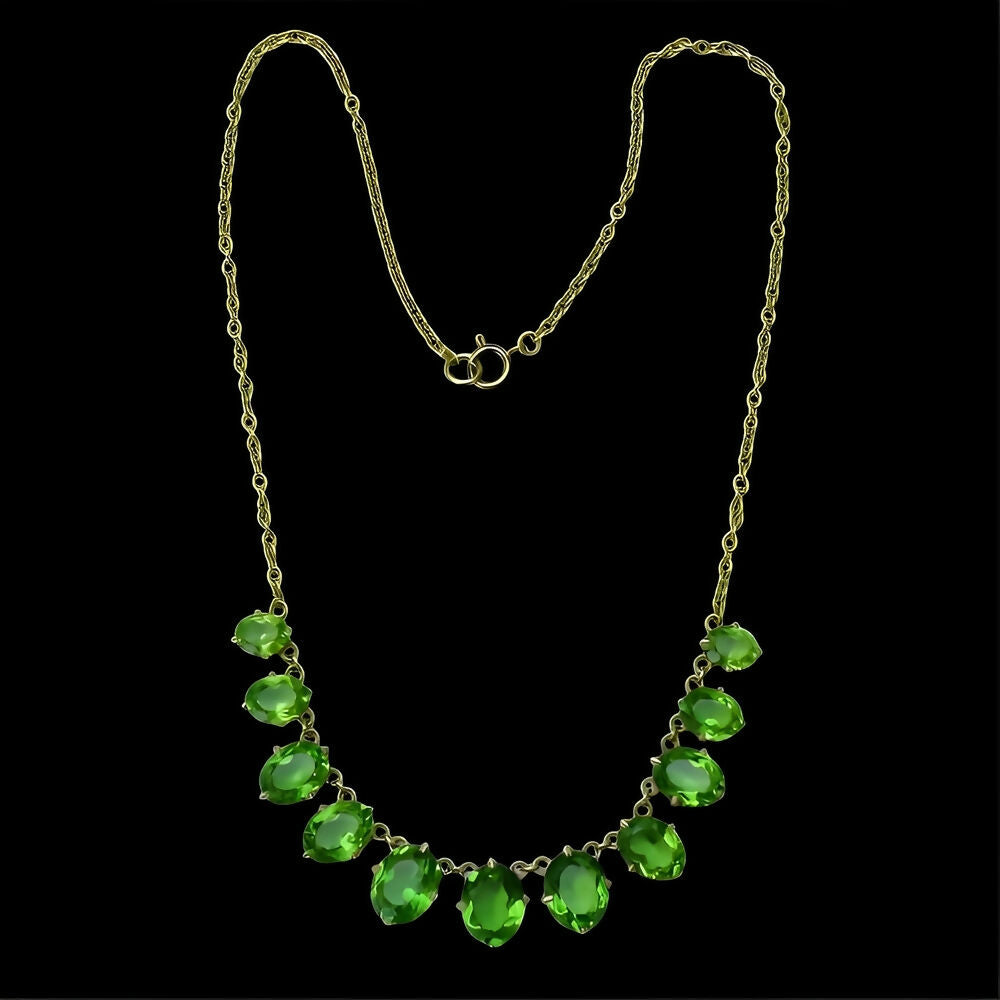 art-deco-gold-plated-necklace-with-apple-green-paste-stone-drops-circa-1930s-6p