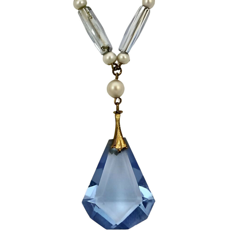 art-deco-gold-tone-blue-glass-faux-pearl-necklace-with-drop-pendant-4z