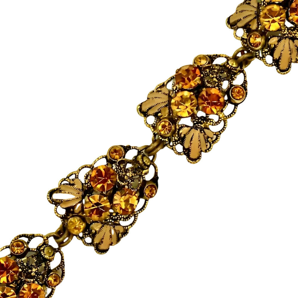 gold-plated-filigree-and-citrine-rhinestone-link-bracelet-and-earrings-set-2z(1)