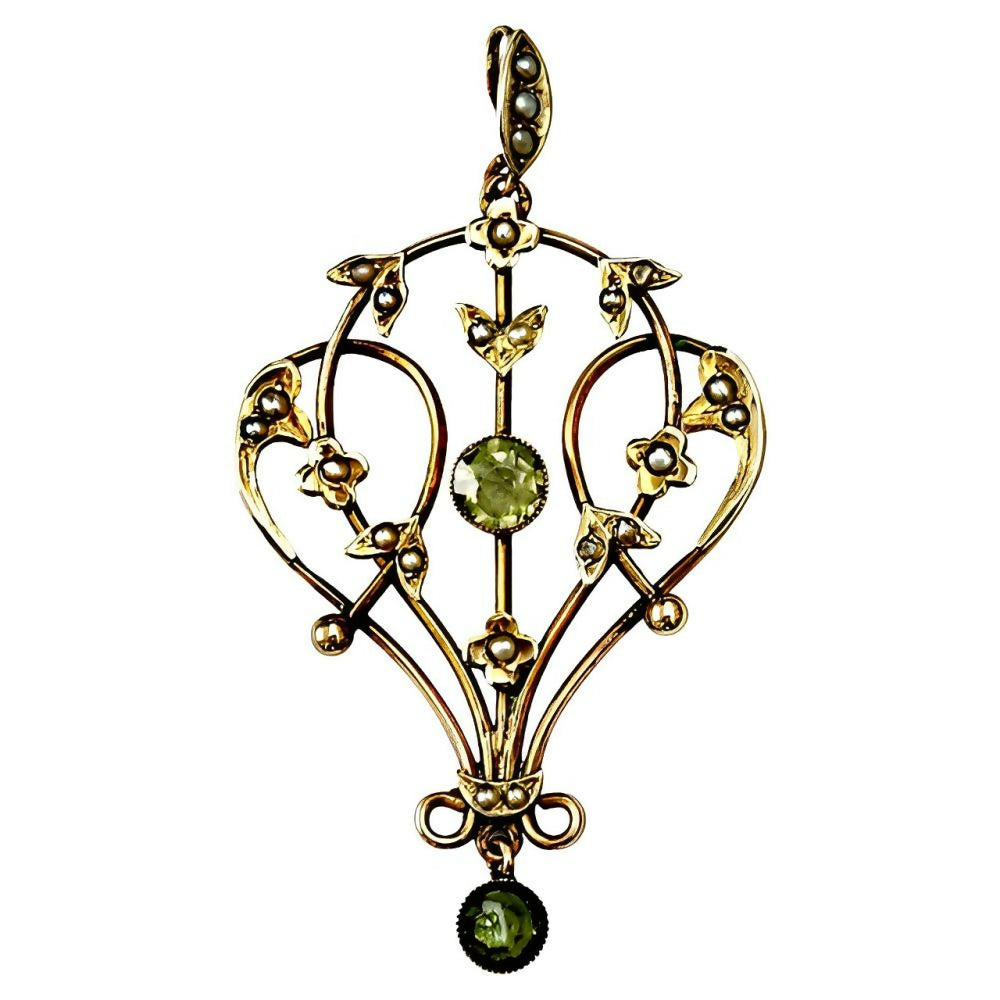 Art-Nouveau-9ct-Gold-Lavaliere-Pendant-Peridot-Paste-and-Natural-Seed-Pearls-1z