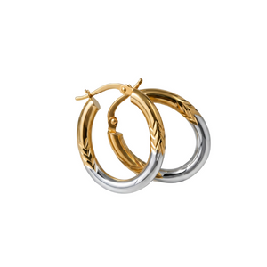RAY HOOP EARRINGS TWO TONE