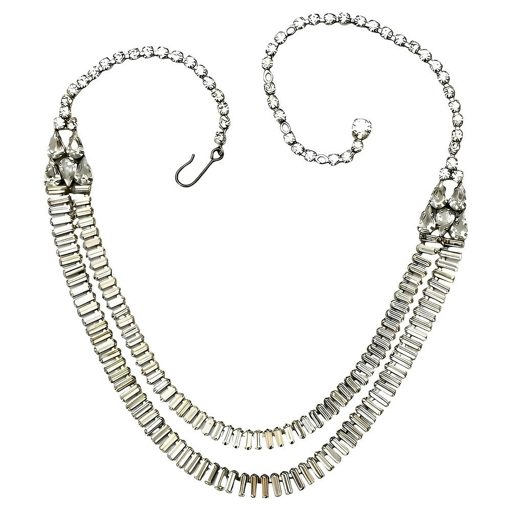 silver-plated-double-strand-baguette-rhinestone-necklace-circa-1950s-1p