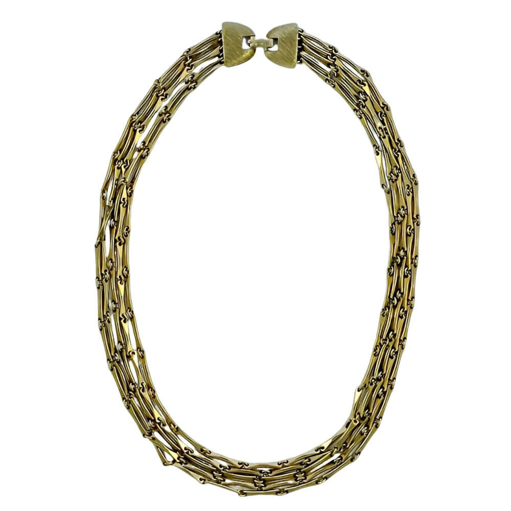 Gold-Plated-Five-Strand-Chain-Link-Necklace-circa-1950s-3z(1)