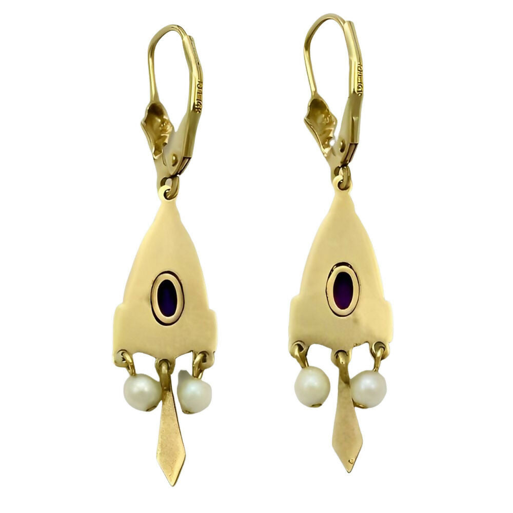 jjt-14k-gold-cultured-pearl-and-purple-stone-leverback-earrings-2z