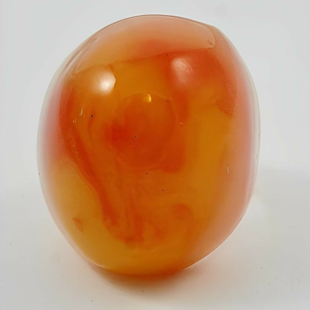 Early-Plastic-Marbled-Butterscotch -Yellow -and-Burnt-Orange-Dome-Ring-4z