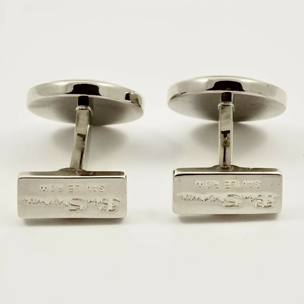 Ben-Sherman-Silver-Tone-Bullseye-Cufflinks - 4z