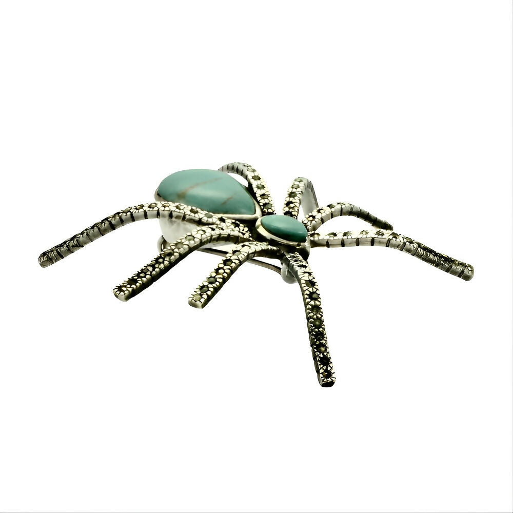 sterling-silver-turquoise-and-marcasite-spider-brooch-4p