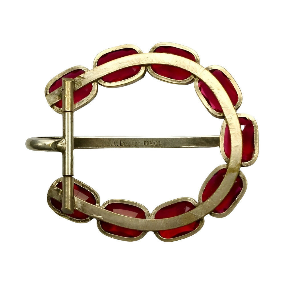 french-art-deco-silver-plated-belt-buckle-with-garnet-glass-stones-2p