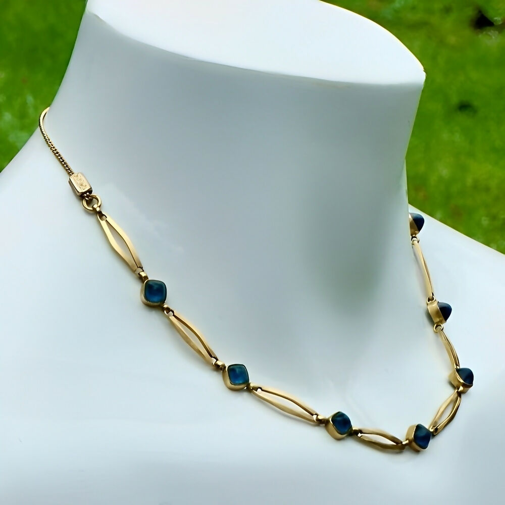 gold-filled-link-necklace-with-blue-glass-cabochon-stones-circa-1940s-3p