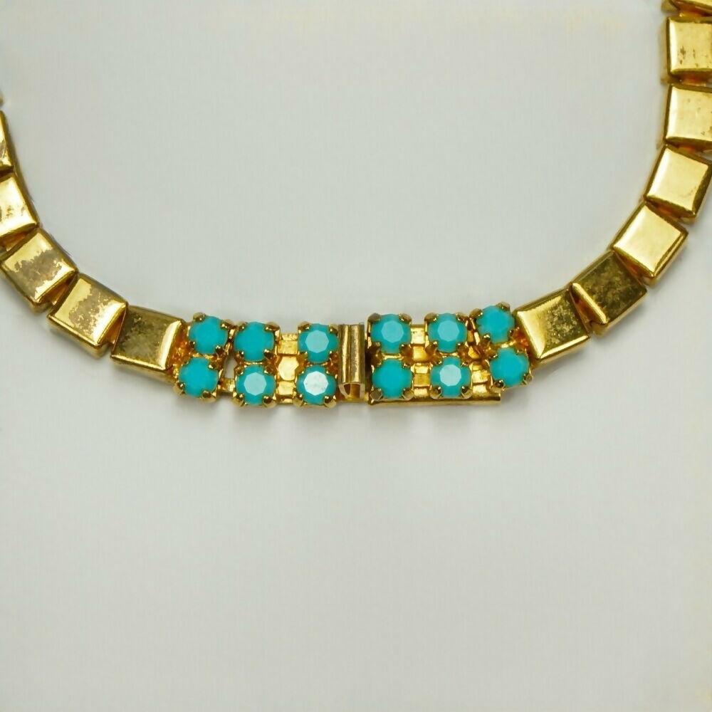 gold-tone-link-necklace-with-turquoise-four-spray-pendant-and-clasp-6p