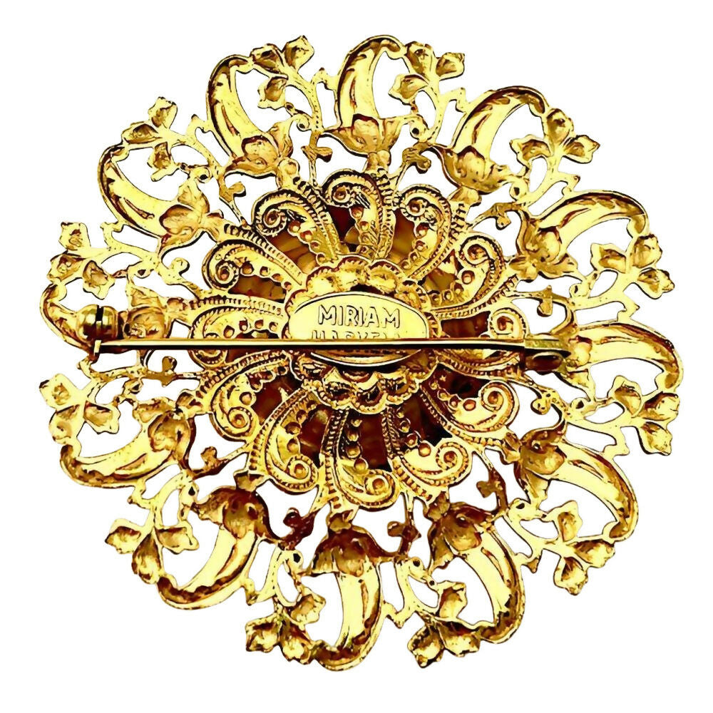 Miriam-Haskell-Russian-Gold-Plated-Ornate-Flower-and-Leaf-Brooch-4zo