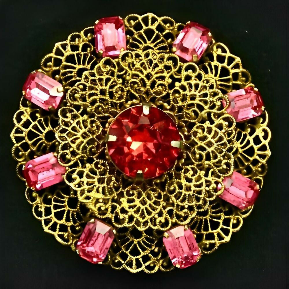 czech-ornate-round-brooch-with-pink-round-and-rectangular-crystals-4zo