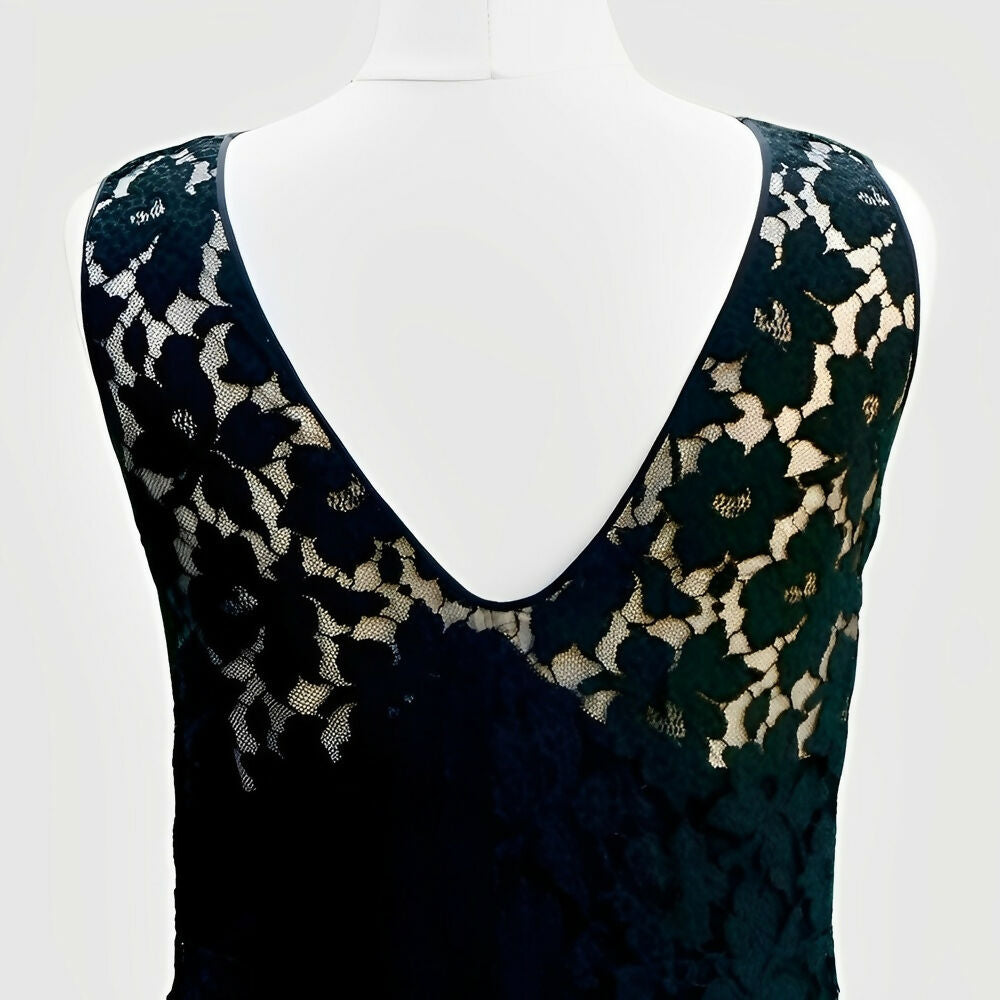 black-sleeveless-lace-dress-in-a-flower-design-with-front-ruffle-circa-1930s-6p