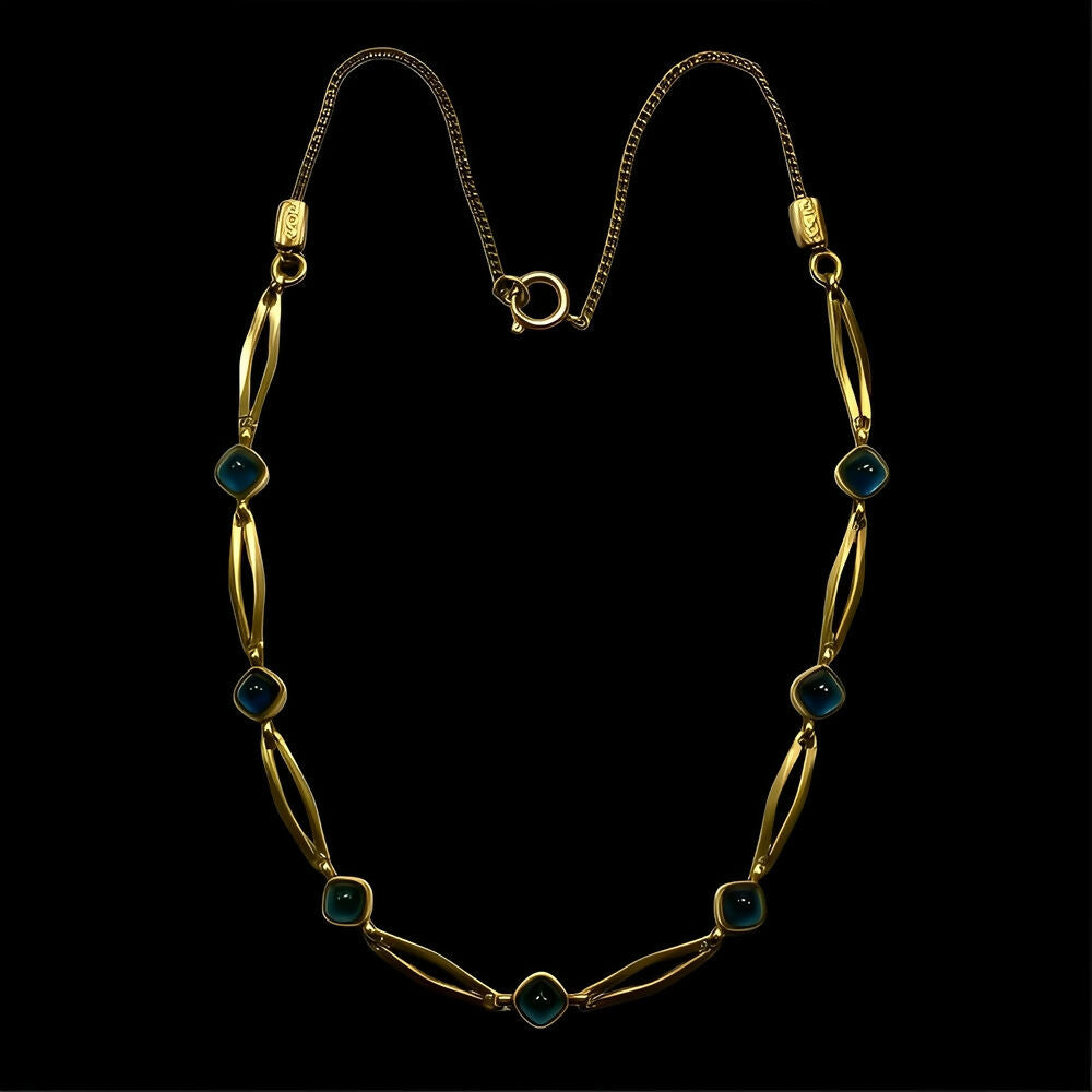 gold-filled-link-necklace-with-blue-glass-cabochon-stones-circa-1940s-8p