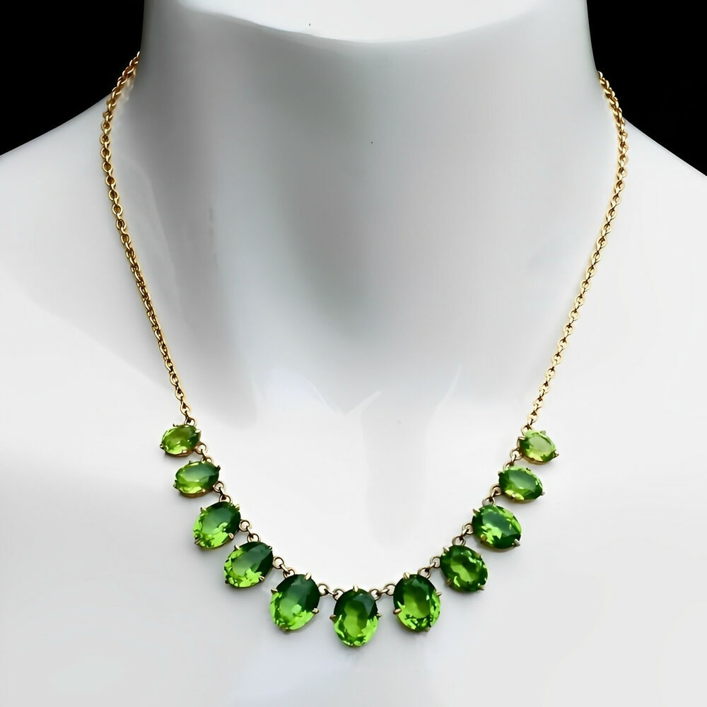 art-deco-gold-plated-necklace-with-apple-green-paste-stone-drops-circa-1930s-2p