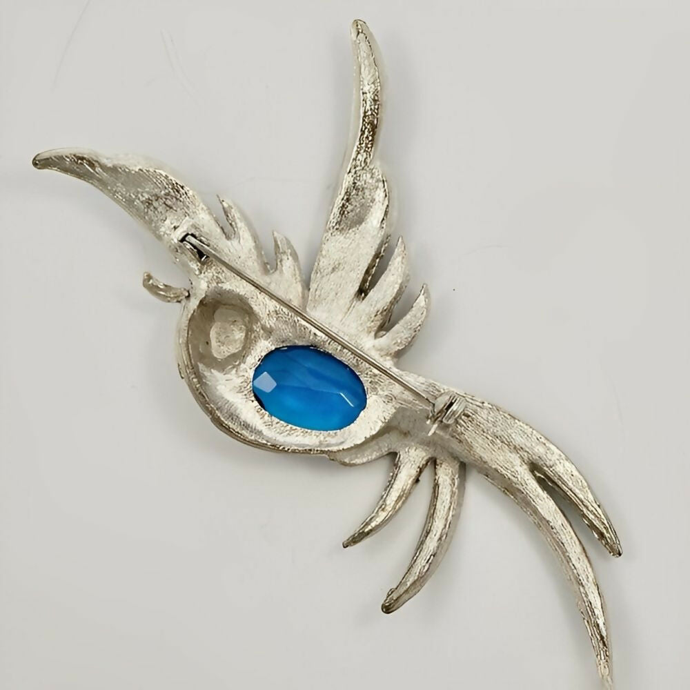 silver-plated-blue-and-green-enamel-bird-brooch-circa-1980s - 3z