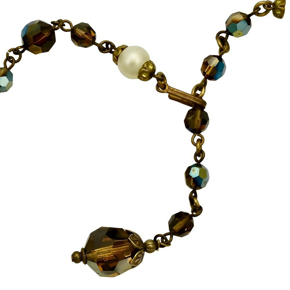 gold-plated-aurora-borealis-and-faux-pearl-necklace-with-a-glass-centrepiece-4p