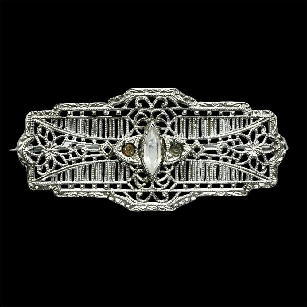 j-h-peckham-silver-tone-intricate-brooch-with-a-clear-marquise-crystal-6