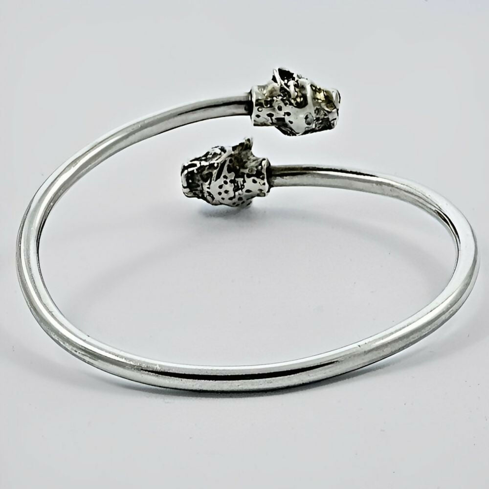 Heavy-Silver-Leopard-Heads-Bangle-Bracelet-3z