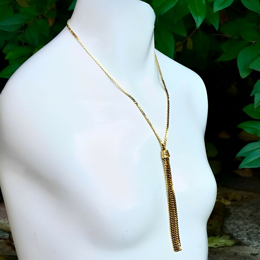 gold-plated-plaited-serpentine-chain-tassel-necklace-circa-1980s-4p