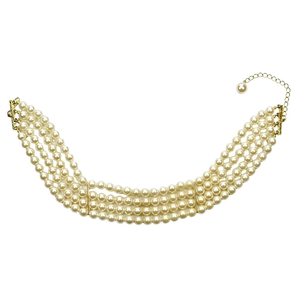 gold-plated-and-four-strand-cream-faux-pearl-choker-necklace-1p