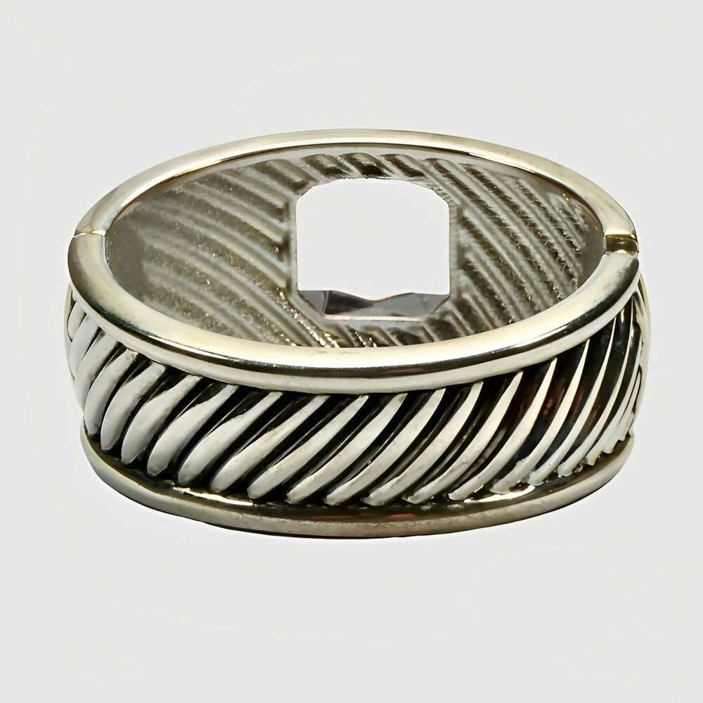 gold-and-silver-plated-ridged-bangle-bracelet-with-pale-amethyst-resin-stone-4p