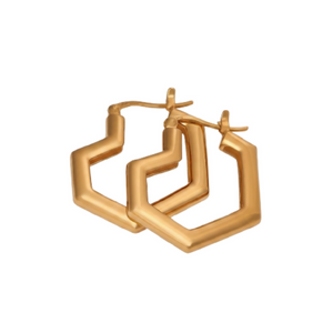 DARYL HEART SMALL HOOPS 18K GOLD PLATED