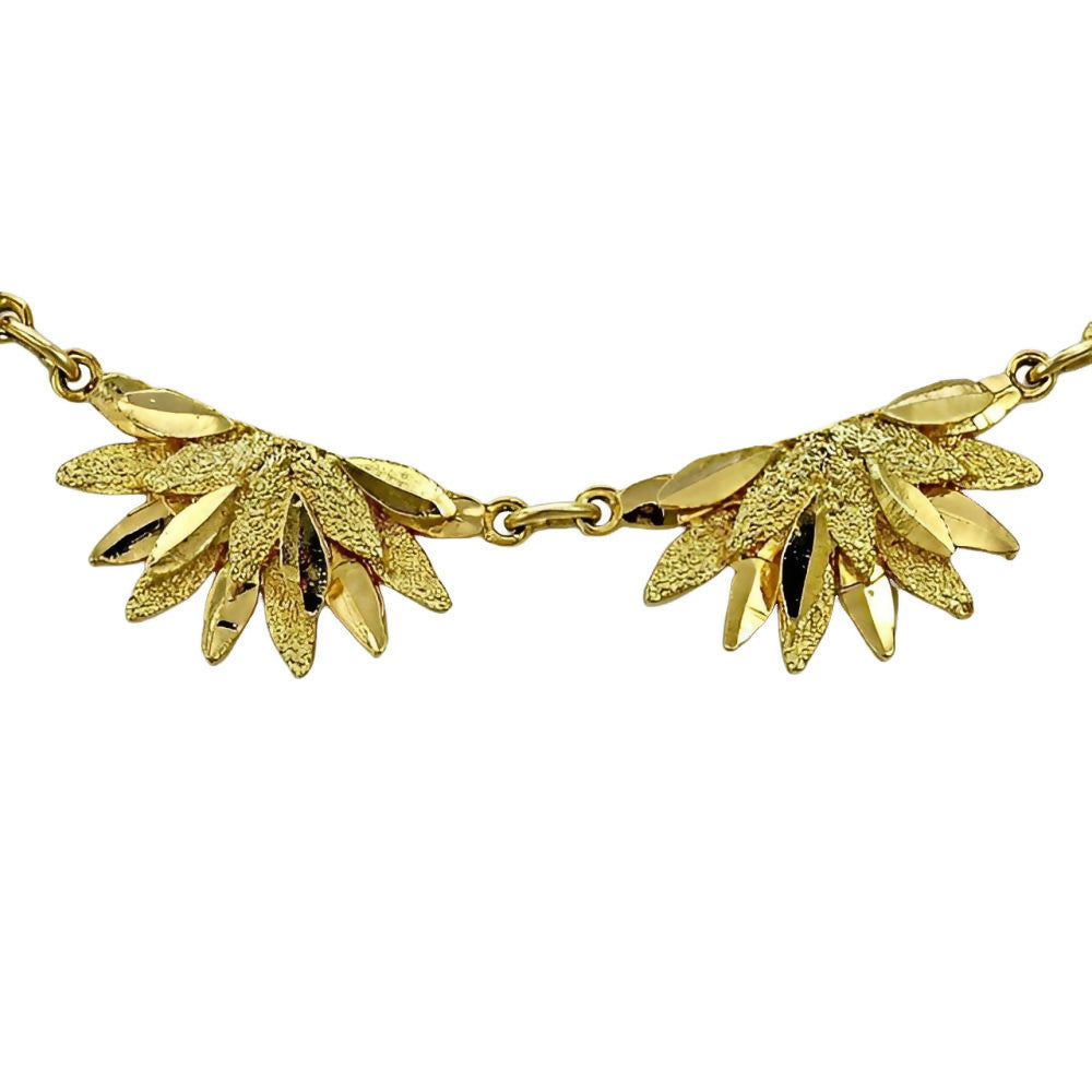 Gold-Plated-Brushed-and-Shiny-Petal-Link-Necklace-circa-1970s-2z(1)