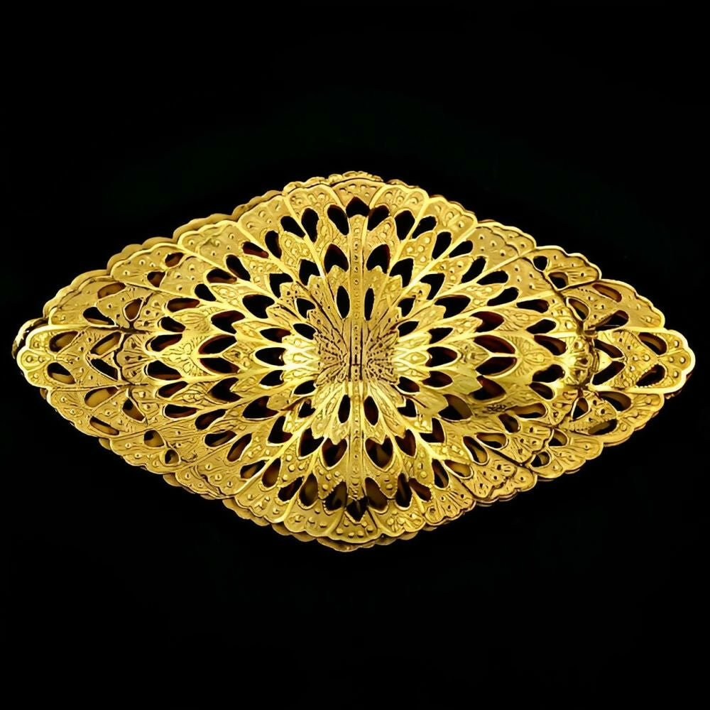 Miriam-Haskell-Russian-Gold-Plated-Ornate-Diamond-Domes-Brooch-6z