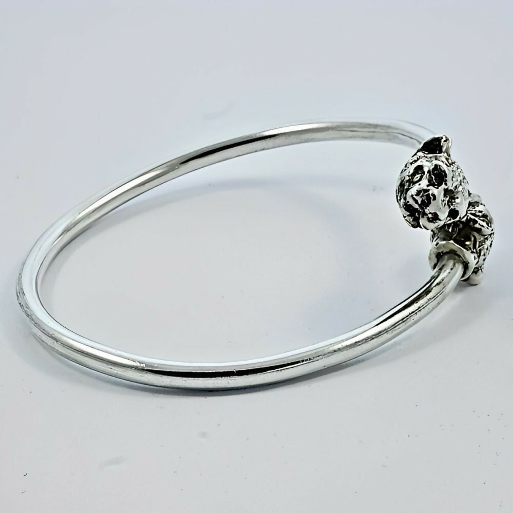 Heavy-Silver-Leopard-Heads-Bangle-Bracelet-4z